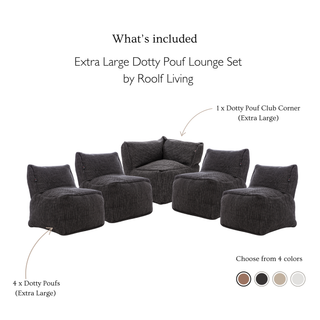Dotty Pouf Lounge Set (Extra Large) by Roolf Living