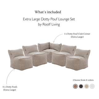 Dotty Pouf Lounge Set (Extra Large) by Roolf Living