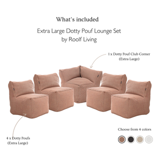 Dotty Pouf Lounge Set (Extra Large) by Roolf Living