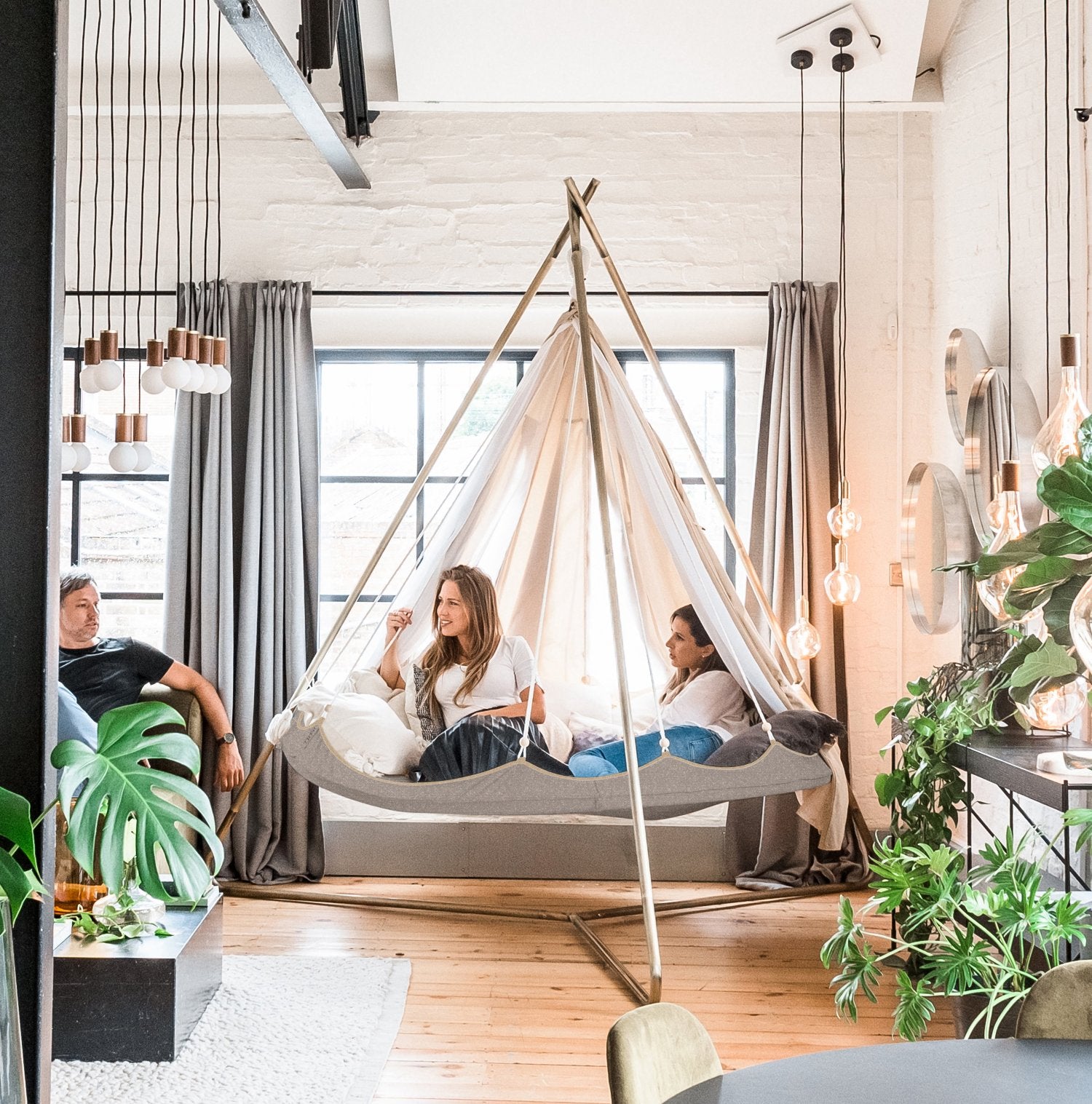 Indoor swing bed with stand online