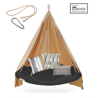 Outdoor Free-Hanging Bundle with Designer Pillows (Medium)