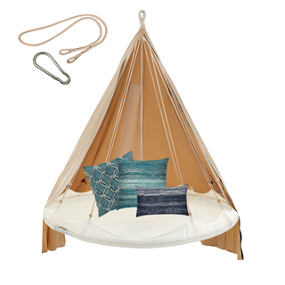 Outdoor Free-Hanging Bundle with Designer Pillows (Medium)
