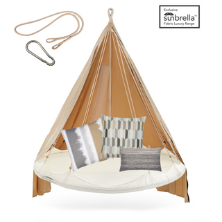 Outdoor Free-Hanging Bundle with Designer Pillows (Medium)