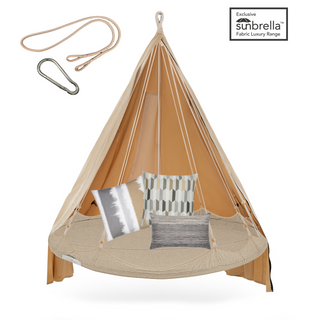 Outdoor Free-Hanging Bundle with Designer Pillows (Medium)