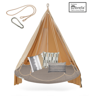 Outdoor Free-Hanging Bundle with Designer Pillows (Medium)