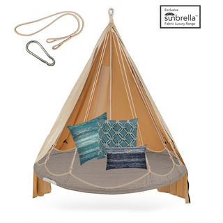 Outdoor Free-Hanging Bundle with Designer Pillows (Medium)