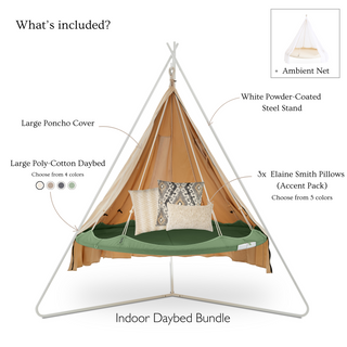 Indoor Daybed Bundle with White Stand