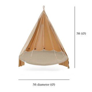 Outdoor Free-Hanging Bundle with Designer Pillows (Medium)